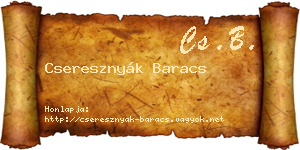 Cseresznyák Baracs névjegykártya